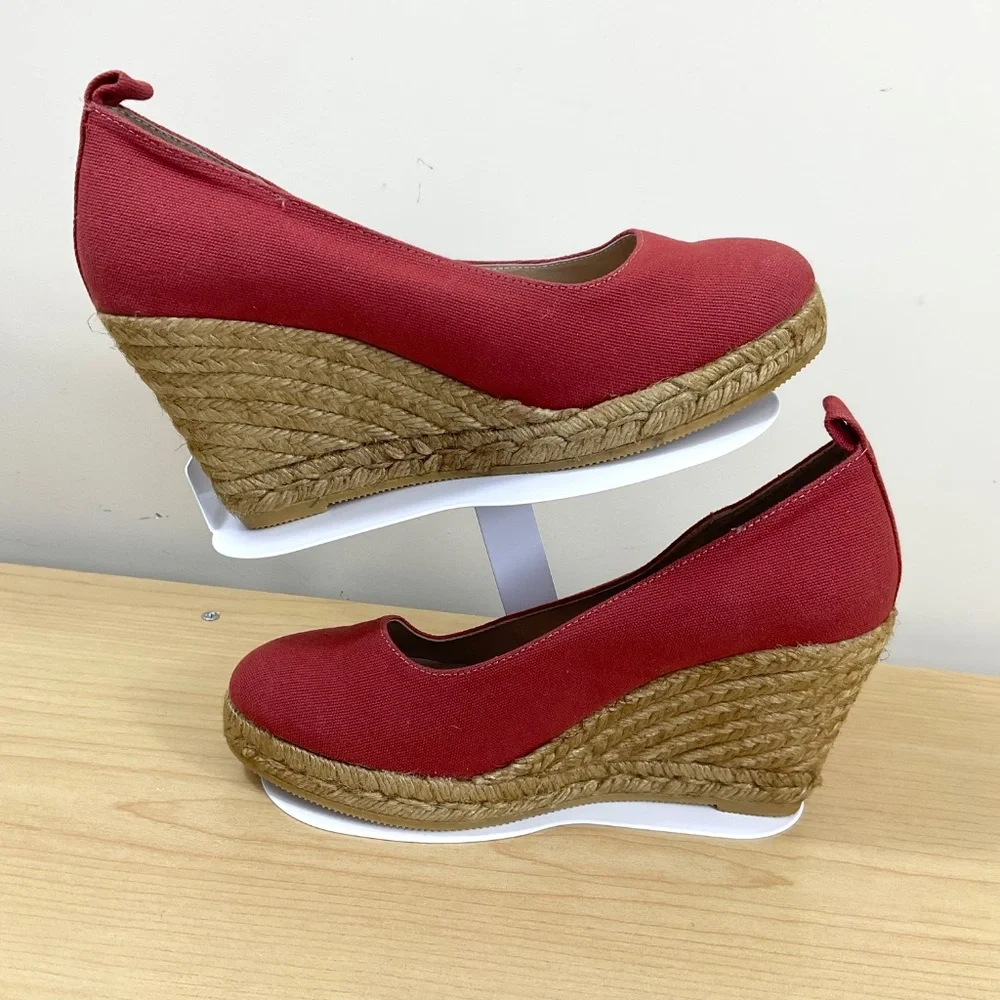 Viscata Barcelona Espadrille Wedge Heels Red (39) - Picture 4 of 10